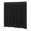 Satin Stoff seidenmatt plissiert für Pipe_und_Drape System_schwarz 3x3